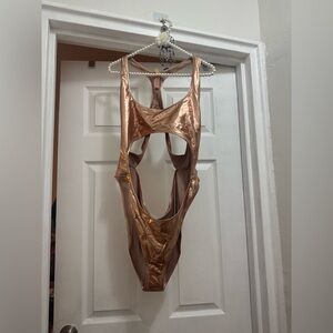 SKIMS Size 4X Women's Signature Swim Monokini Champagne Cut Out SW-MKN-0038 NWT